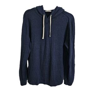 Marine Layer Hoodie Men Medium Blue Pullover Sweatshirt Outdoor Stretch Gorpcore